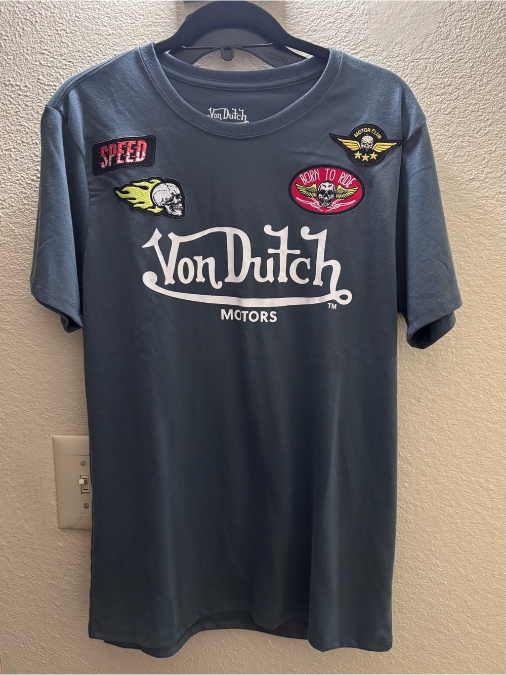 Von Dutch Short-Sleeve Logo Tee with Embroidered Patches